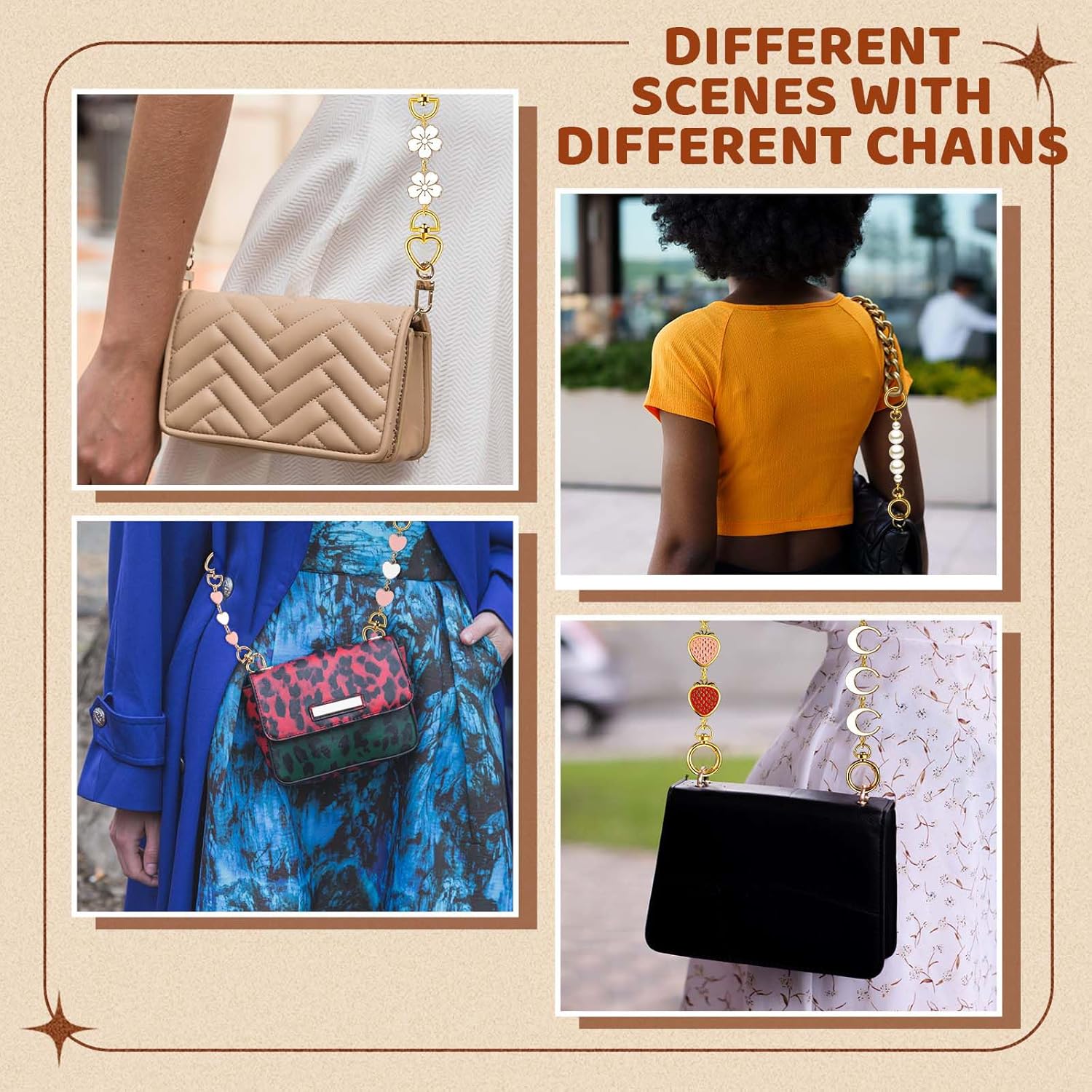 Remuuly 5 Pcs Bag Extender Chain Purse Strap Extender Gold Metal Bag Replacement Chain for Handbag Crossbag ShoulderBag Making Supplies Purse Chains Accessories(Classic) - Image 4