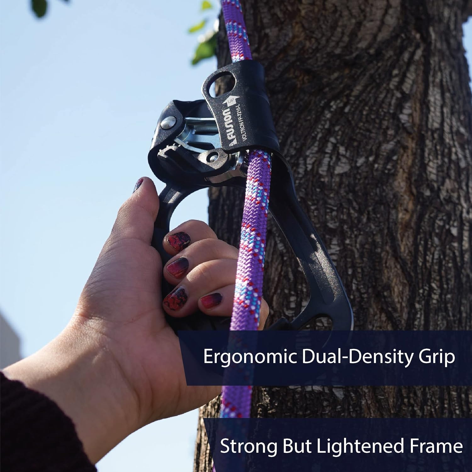Fusion Climb Hand Ascender Rock Climbing Tree Arborist Rappelling Gear Equipment Rope Clamp for 8~13MM Rope (Left Handed) : Sports & Outdoors