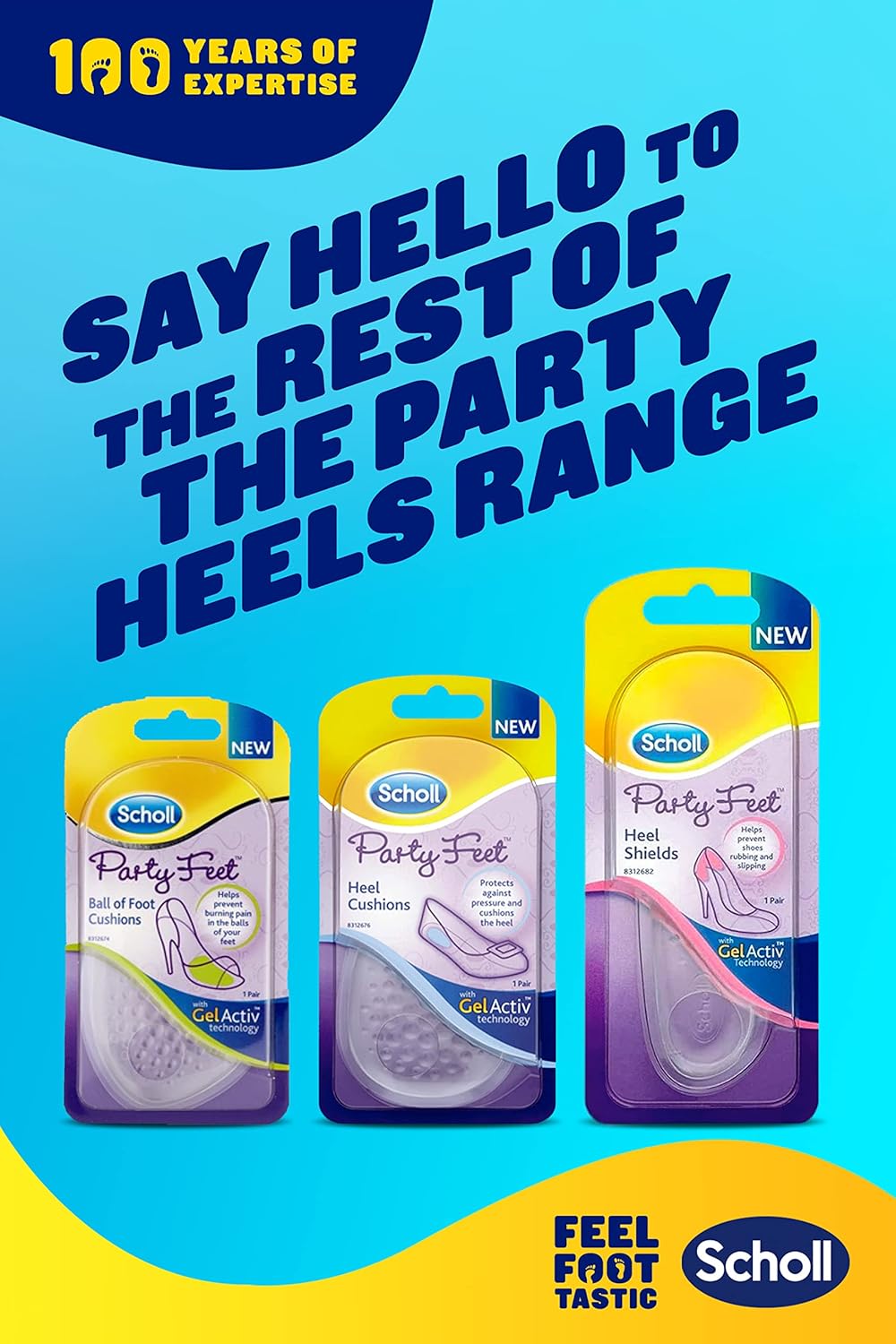 Scholl Party Feet Ball of Foot Gel Cushions with GelActiv technology, Non-slip, Help prevent foot pain - Suitable most shoes including high heels and stilettos. Universal size, 1 pair of cushions 9 81P2IE9CdJL. AC SL1500