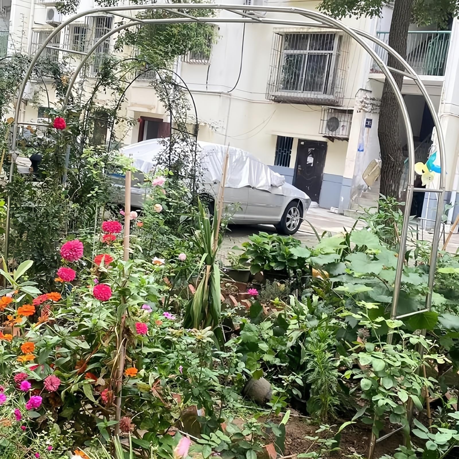 Edelrosen DIY Rank für TerrassenWetterfest 3 x 2,4 m Farbe: 19 mm + Base Perfekt für OutdoorDekoration und Gartenverschönerung
