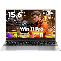 CHIFUYOU Computer portatile 512 GB SSD 16 GB RAM pc portatile commerciale da 15,6 pollici gioco i5-7Y54 fino a 3,2 GHz, Win 11, 1920 x 1080p, 5000 mAh, tastiera retroilluminata