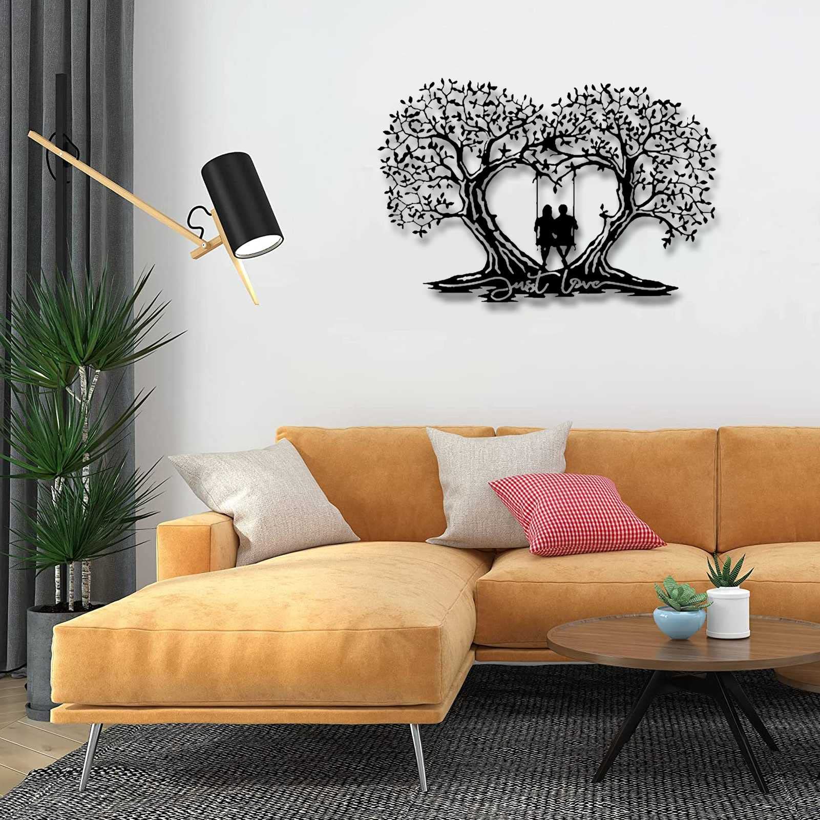 Décoration murale en métal en forme de cœur : décoration