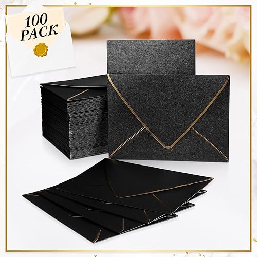 Miniatura 6 de Mimorou 100 sobres de 5 x 7 pulgadas para invitaciones, sobres autoadhesivos A7 con borde de solapa, sobres de tarjetas decorativos para bodas, baby