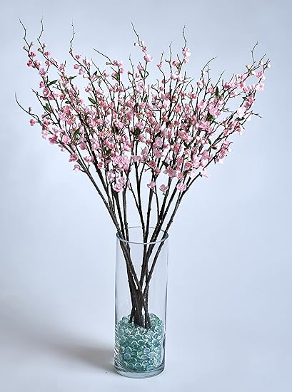 Amazon Island2hill 桜の花 人工桜の枝 本物の手触り 高さ36インチ ピンクシルクフラワー ホームインテリア 造花 オンライン通販