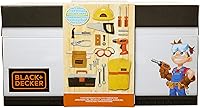 Vista 7 de BLACK+DECKER Juego de herramientas para niños, baúl de juego de simulación con caja de herramientas, chaleco de construcción y sombrero duro, juego
