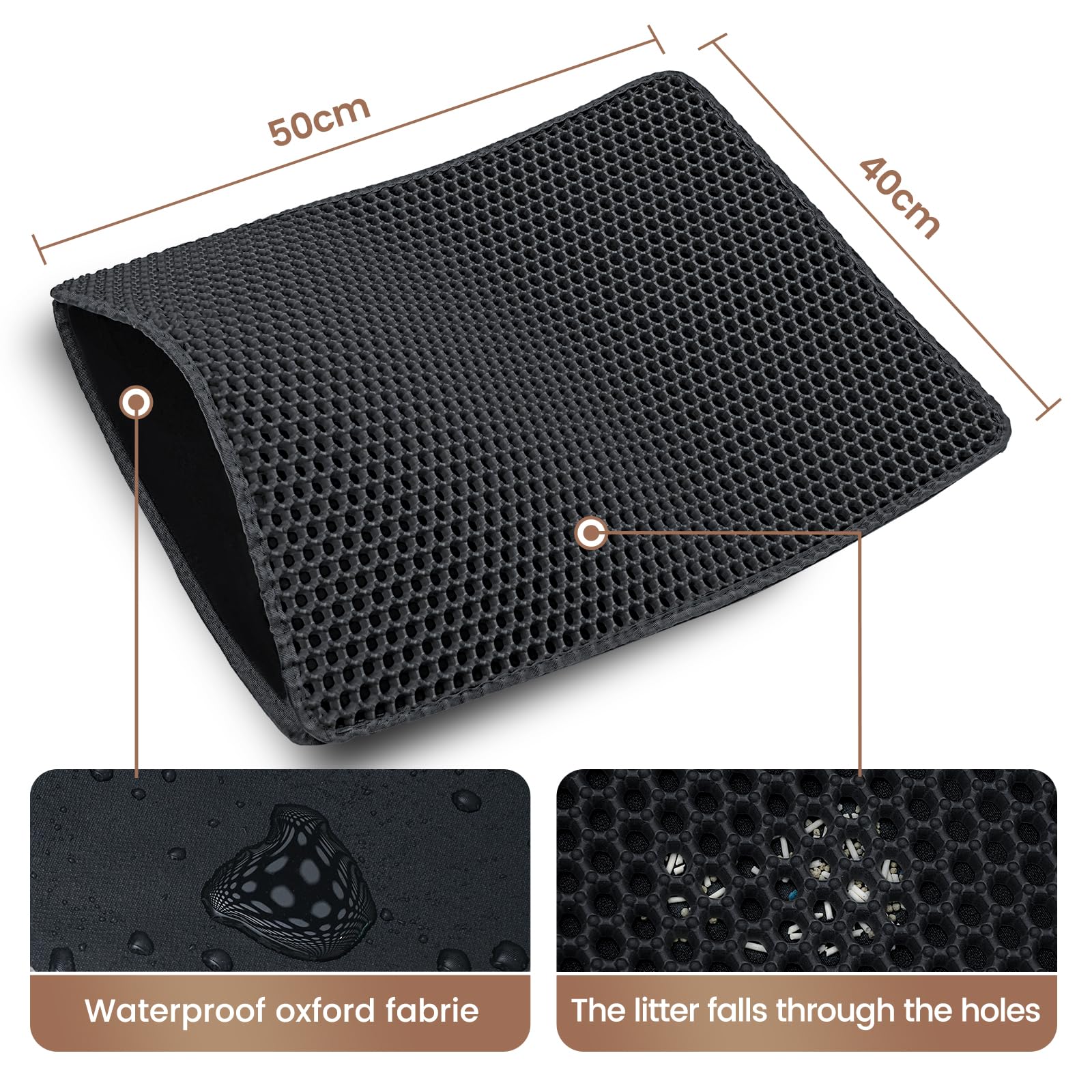 Katzenklo Matte 60x90 Cm - Doppelschicht Anti-Rutsch Für Saubere Böden