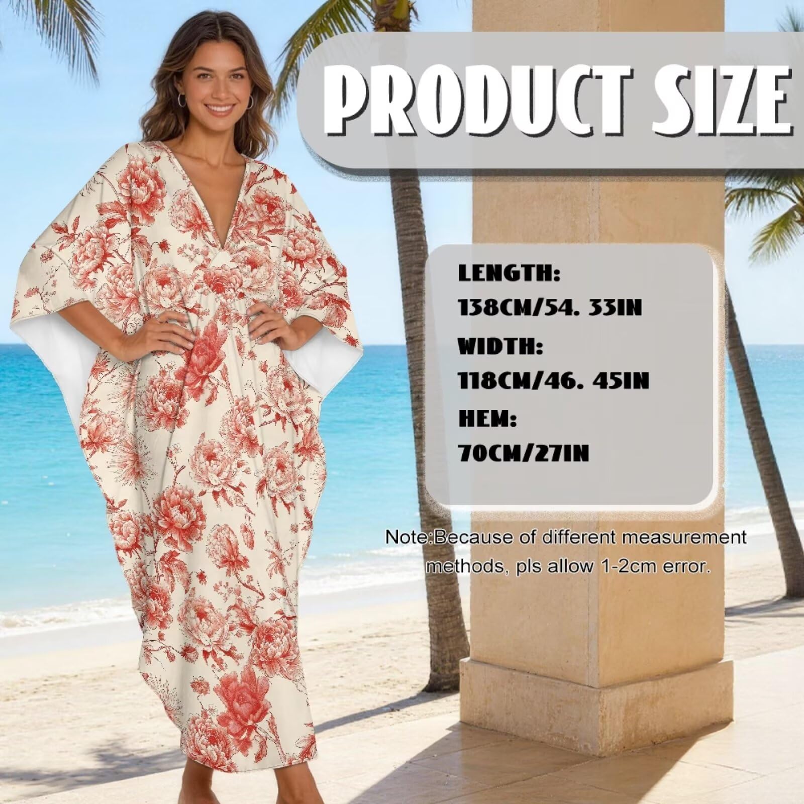 Copricostume da spiaggia da donna, con scollo a V, maxi abito da spiaggia, taglie forti, abbigliamento estivo da casa morbido