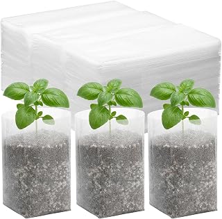 Fabric Plant Grow Bags - 200pcs Seed Starter Planting Bags Seedling Pots 5.5x6.3 inches, Nursery Pots for Plants