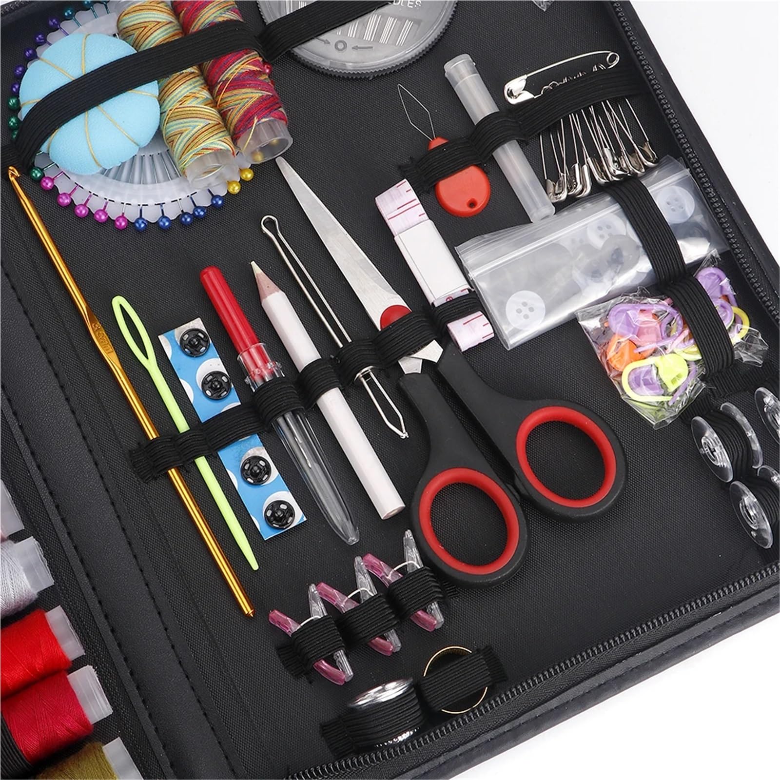 Kit de Costura Kit for Principiantes (Hilo Multicolor, Agujas, Tijeras y dedal). de reparación Emergencia Viaje. Accesorios Suministros Costura(A 280Pcs-1Set)