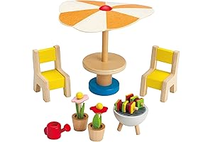 hape Family Wooden Doll House Patio Set with Accessories