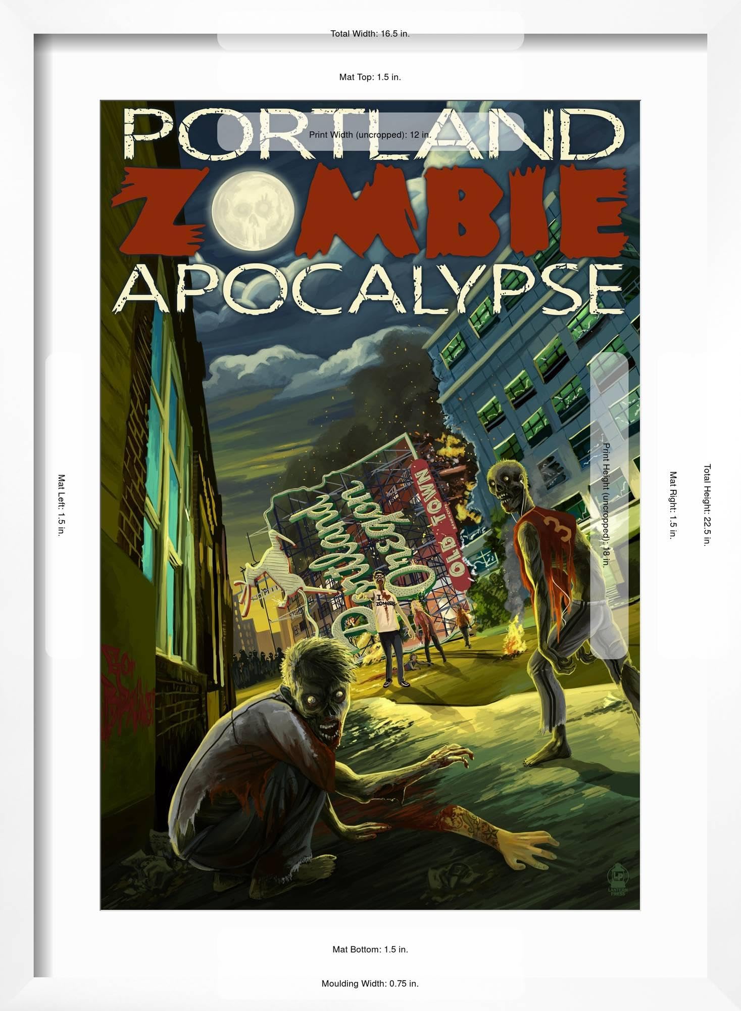 Amazon.com: AllPosters Wall Art Print Portland, Oregon - Zombie