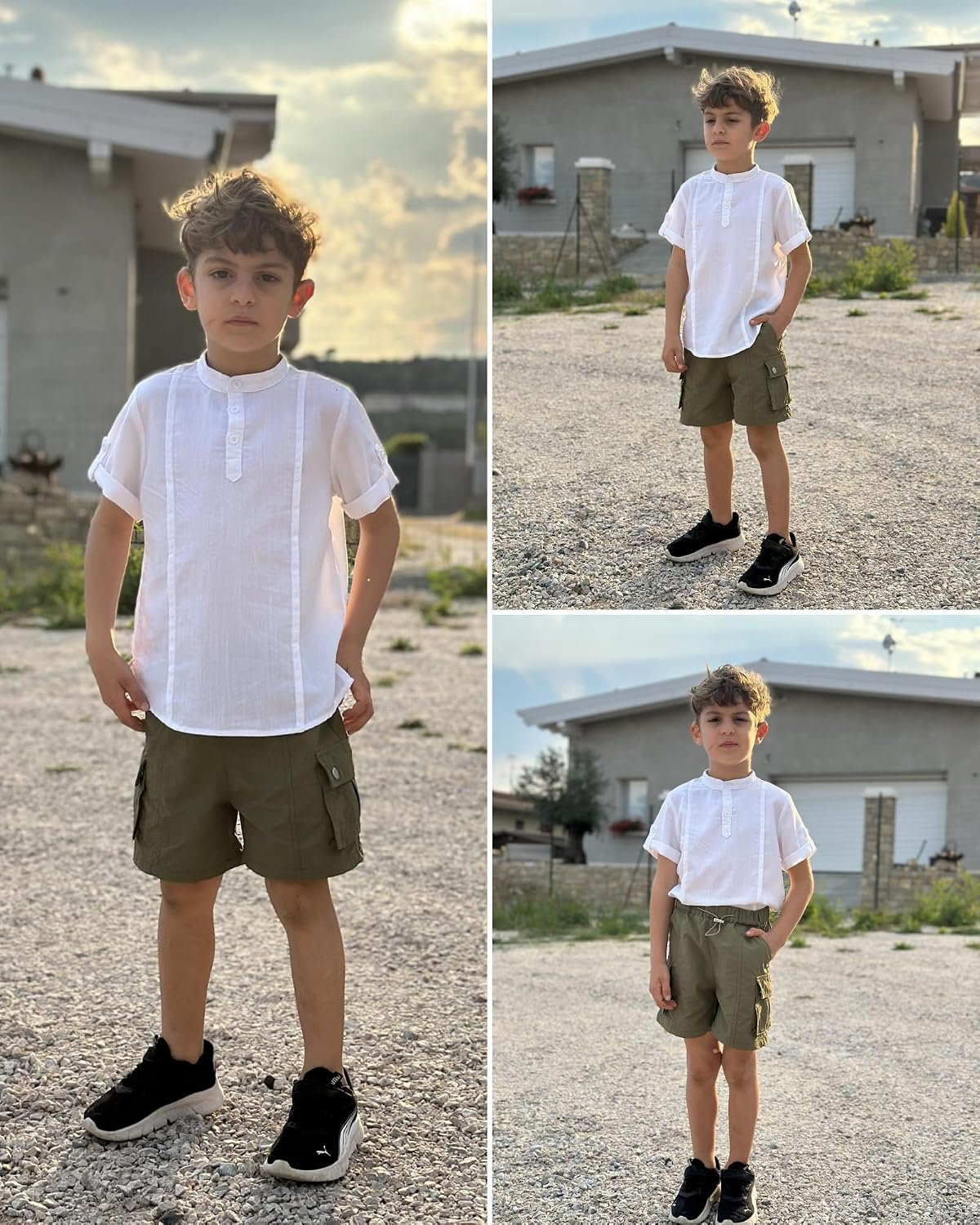 Rolanko Girls Cargo Shorts Lightweight Parachute Short Pants with Pockets Summer Cargo Shorts for Kids Casual Hiking Sports