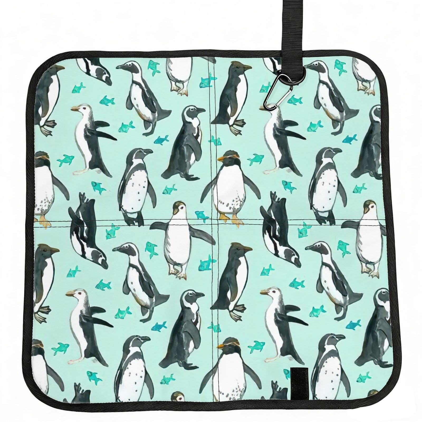 bghdfa Cute Penguins Print Outdoor Sitting Mat Waterproof Oxford Cloth Seat Cushion Folding Foam Camping Seat For Picnic