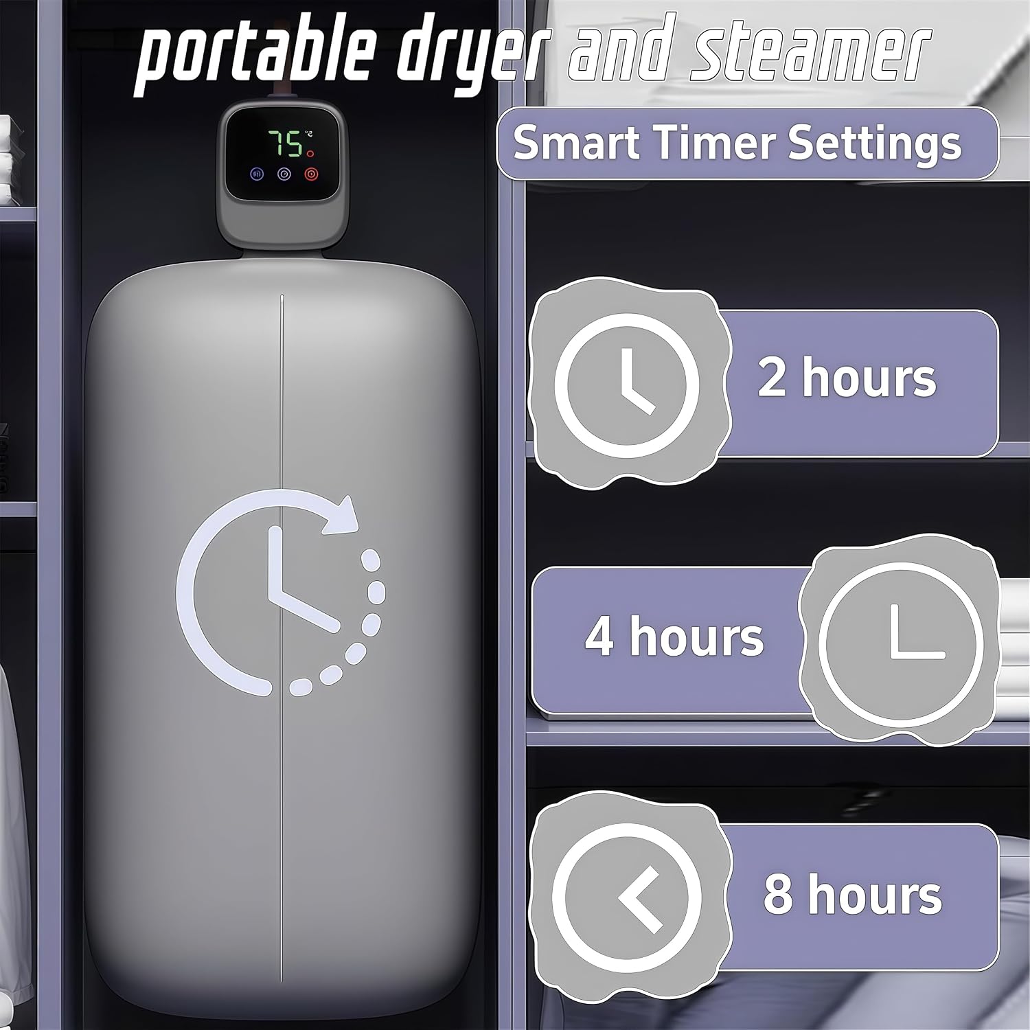 New Upgrade Portable Clothes Drye, Mini Electric Laundry Dryer With Drying Bag,Compact Foldable Portable Clothes Dryer Quiet-Adjustable Timer&Hassle-Free Setup forTravel, RV, Home And Apartment