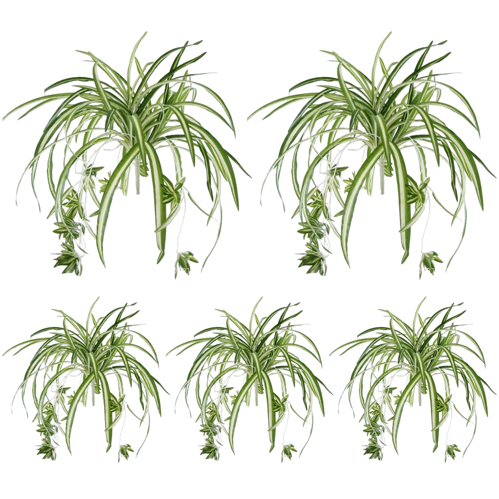 Plante araignée artificielle avec fleur lot de 5 suspensions en soie 22"
