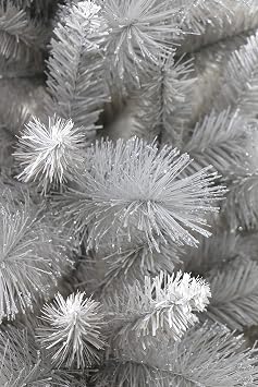 Glitter Silver Pine Christmas Tree with Frosted Tips (5ft)