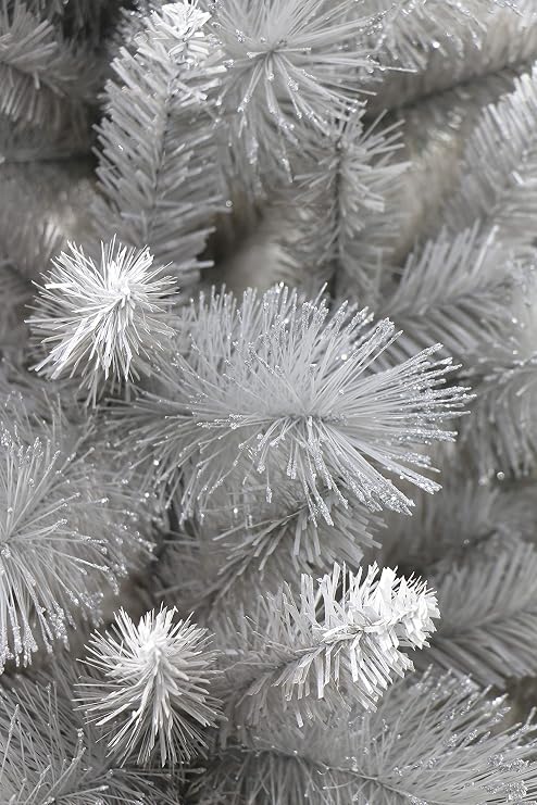 Glitter Silver Pine Christmas Tree with Frosted Tips (5ft)