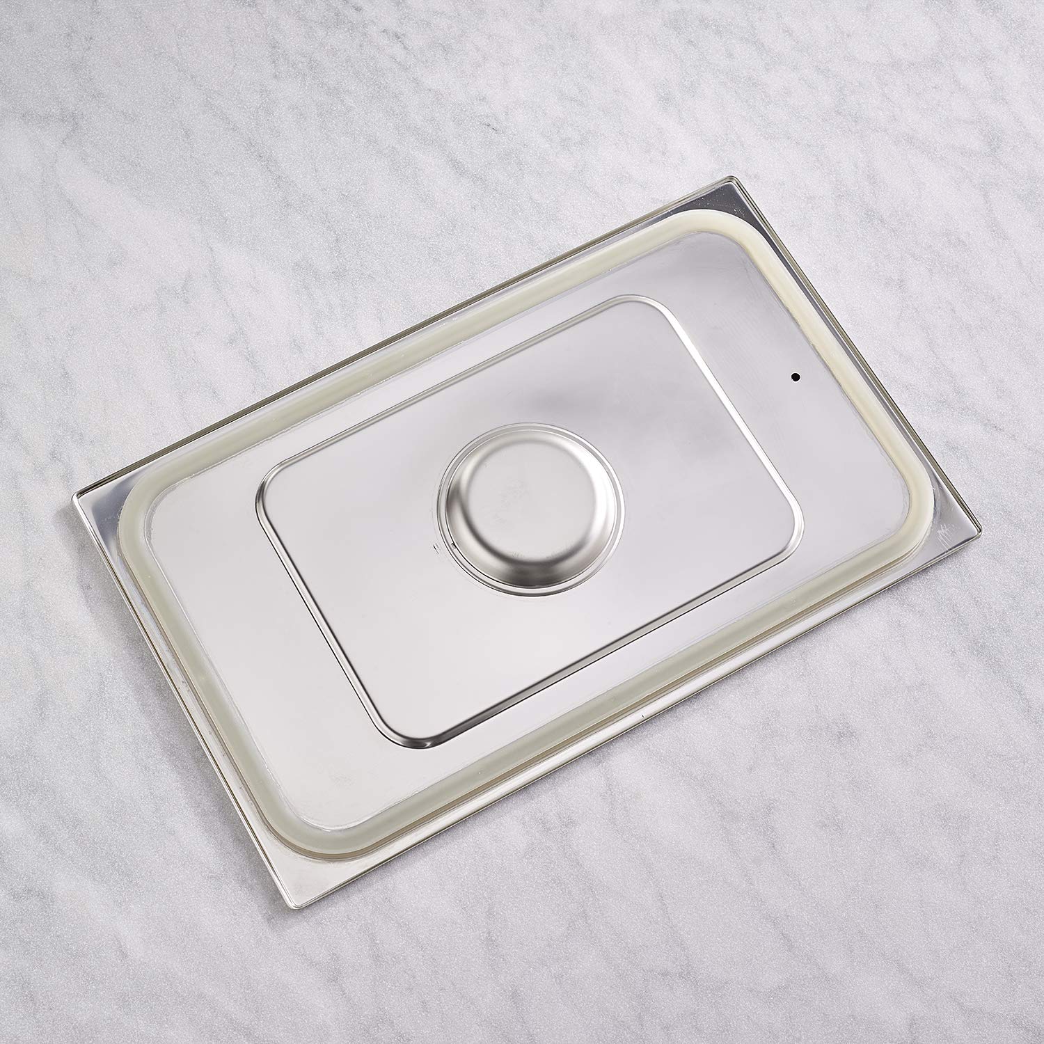 PADERNO 14555-00, Coperchio con Maniglie e Guarniz, Serie Gastronorm in Acciaio Inox, 32X26,5 cm