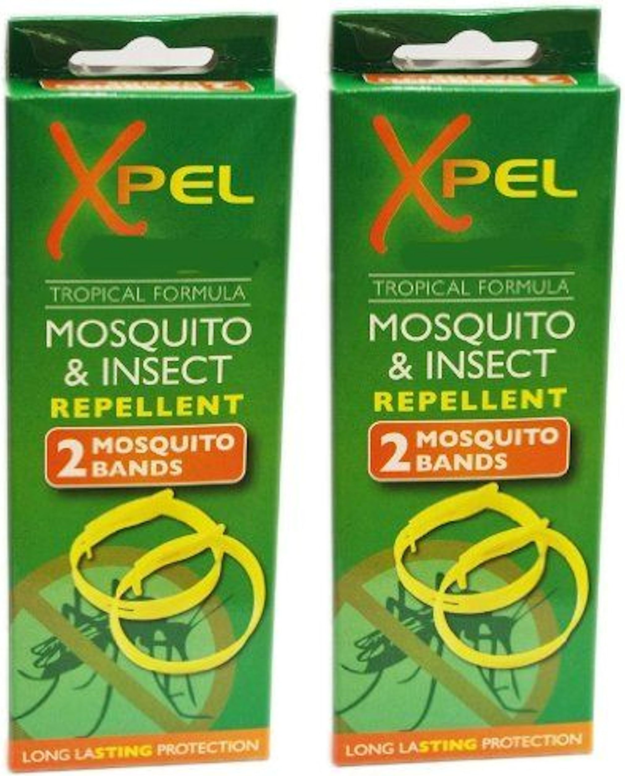 2 X 2 x Adult Xpel Tropical Formula Mosquito/Insect repellent bands (DEET FREE)