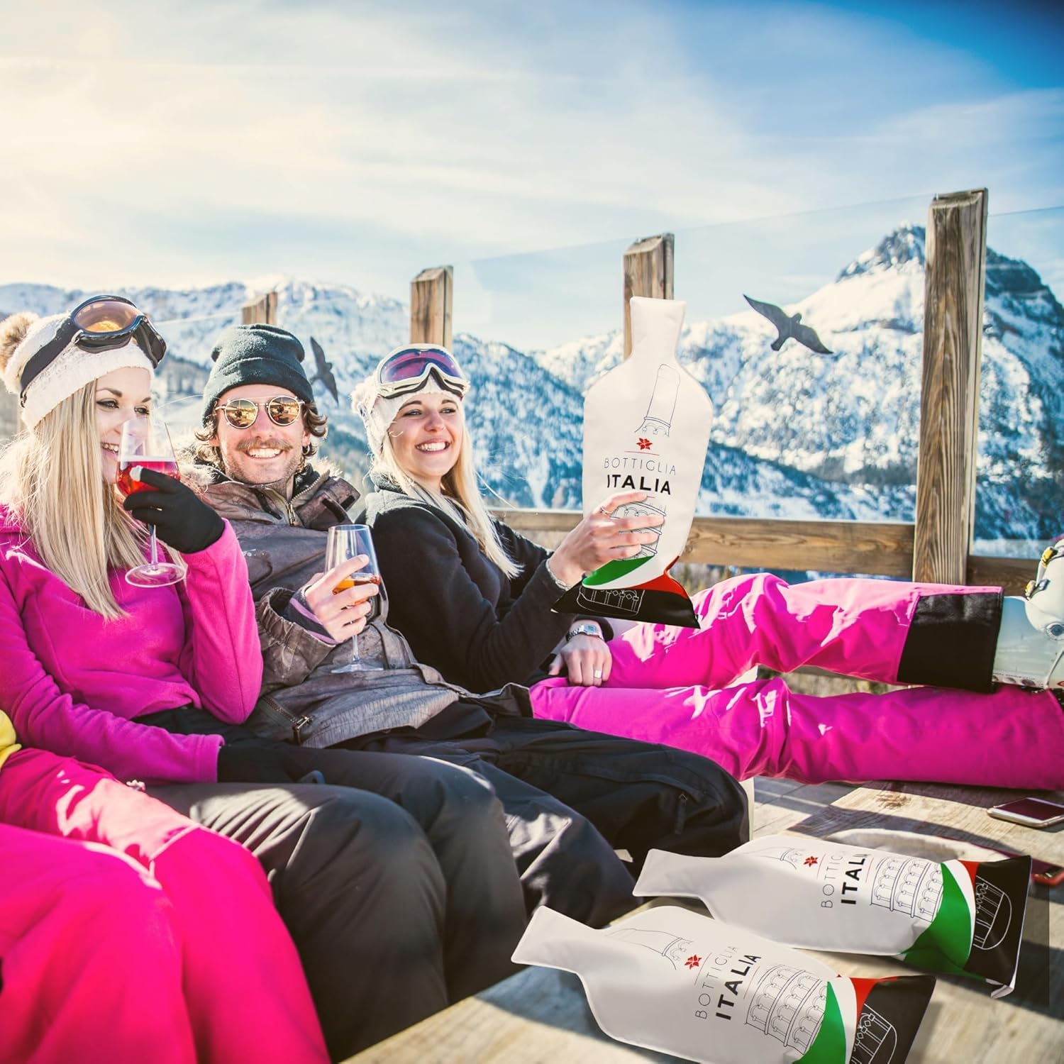 JIMMY THE FOX | Reusable Wine Bags for Travel | 6-Pack | Durable Triple-Layer Bottle Protector Sleeve | Leak-Proof & Impact-Resistant | Airplane & Cruise Luggage | Wine Lover Gifts - Bottle Italy - Image 9