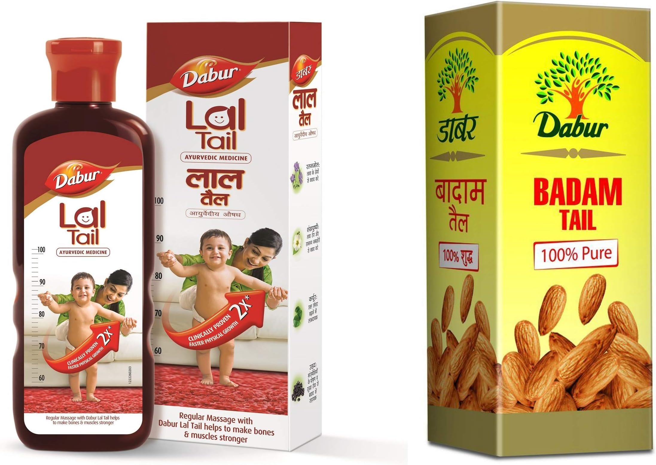DABUR Lal Tail 500ml and Dabur Badam Tail Oil 50ml - Combo Pack