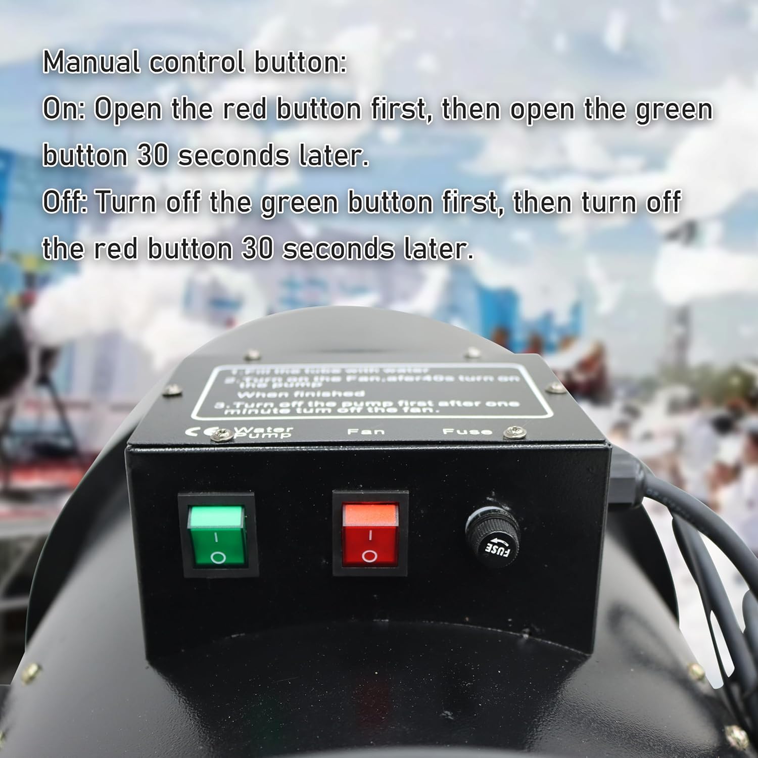 Shaking Head Jet Foam Machine Foam Blaster Machine Commercial Grade Snow Foam Cannon with Adjustable Output 90L Large Tank 30㎡/Min Fast Spray for Party 3000W