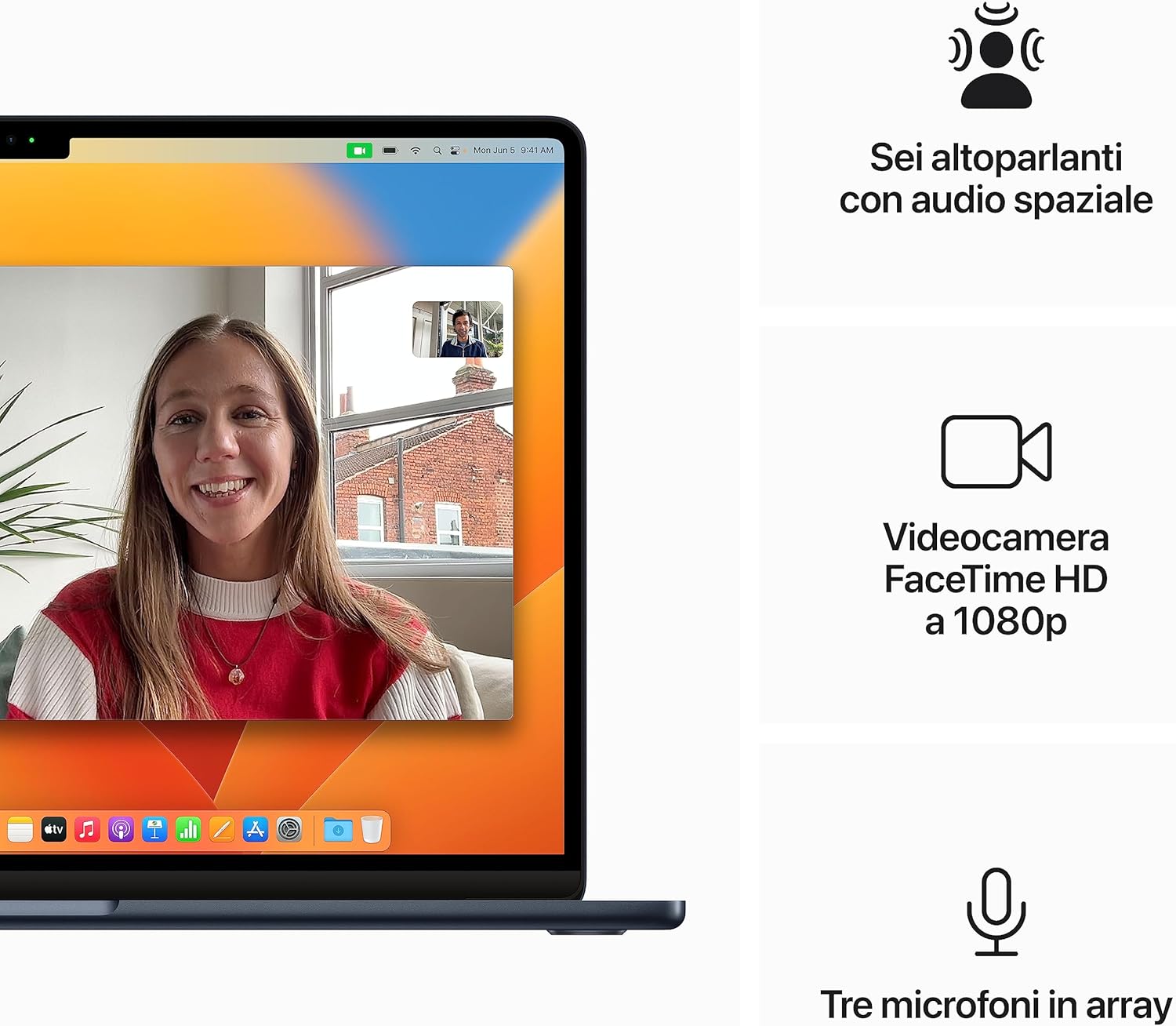 2023 MacBook Air portatile con chip M2: display Liquid Retina da 15,3" - Notebook - Immagine 3