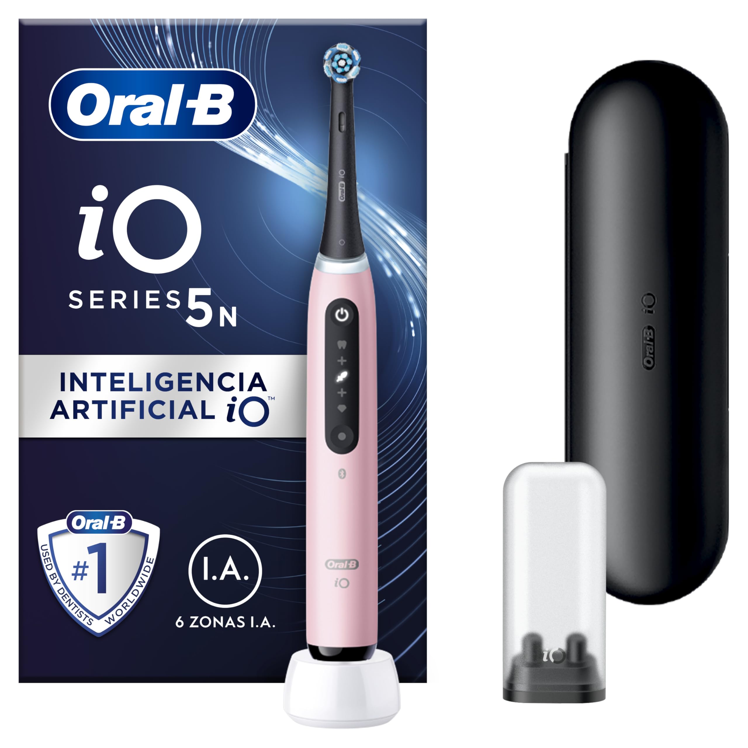 Oral-B iO 5N Elektrische Zahnbürste, Rosa, mit Bluetooth, 1 Bürste