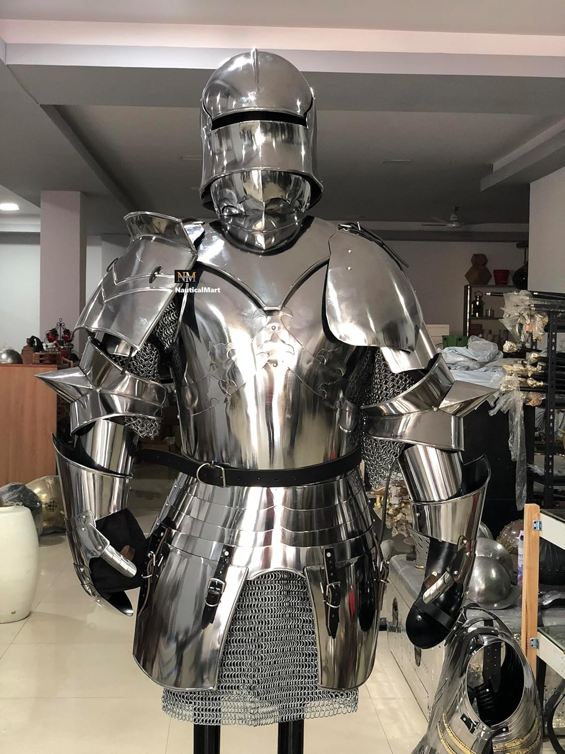 NauticalMart Gothic Armor Wearable Half Suit of Armor Medieval Times LARP Reenactment combat Body Armour Halloween Costume