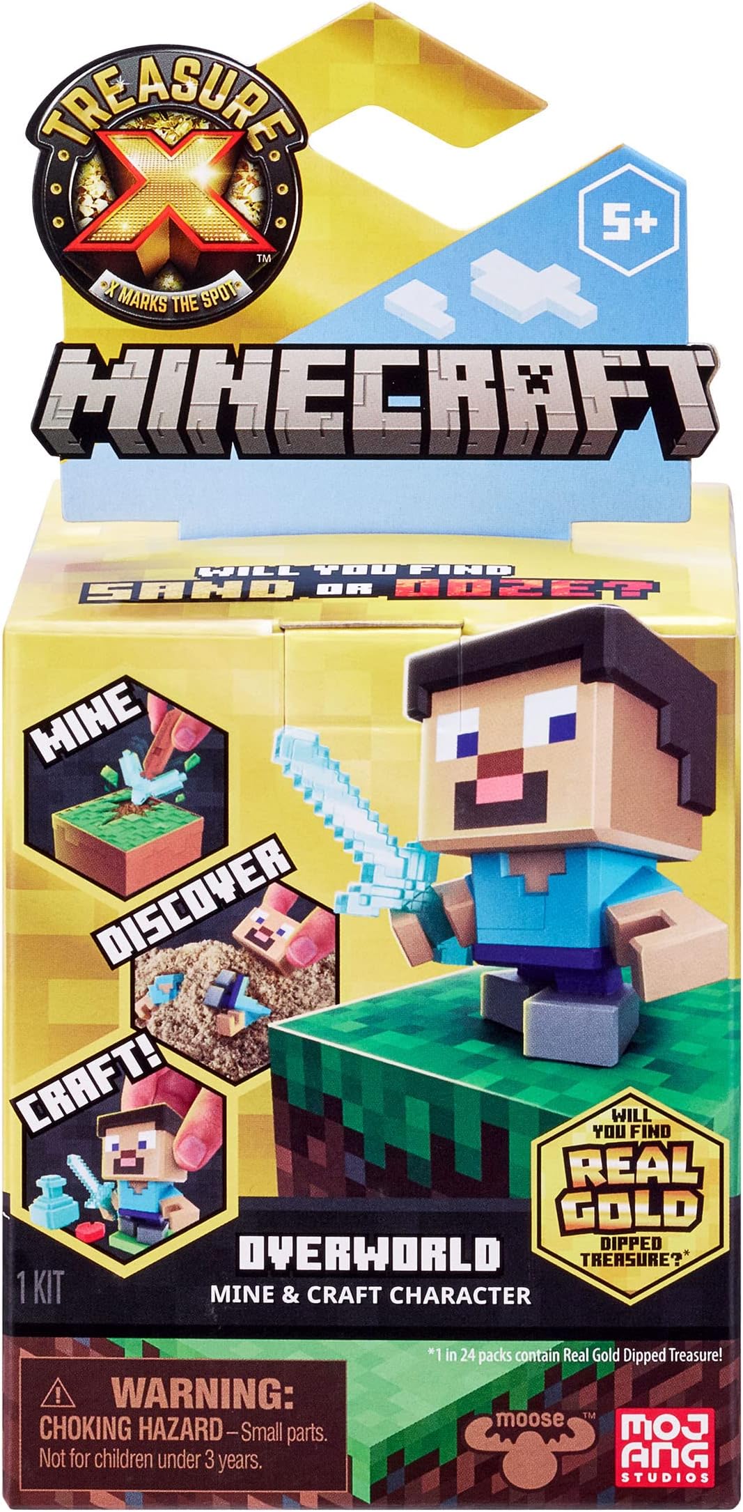 TREASURE X Minecraft Overworld Mine And Craft Collectable Characters Unboxing Toy 10 Levels Of Adventure Will You Find Real Gold Treasure