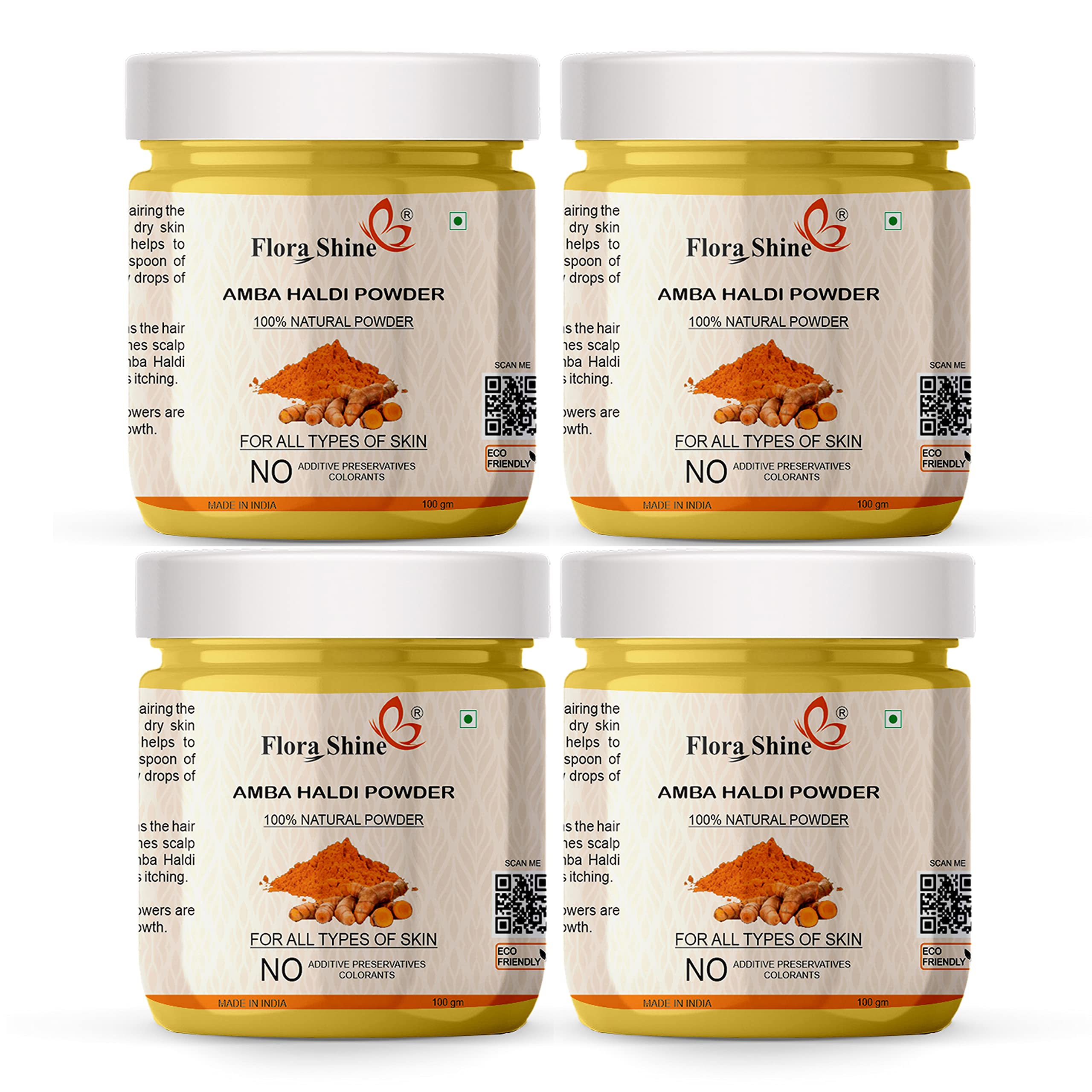 100% Pure & Natural Amba Haldi Powder For Fairness, Treat Acne & Boils, Remove Scars, Keeps Away Wrinkles, Skin & Face Pack 100 GM (Pack of 4 (400GM))