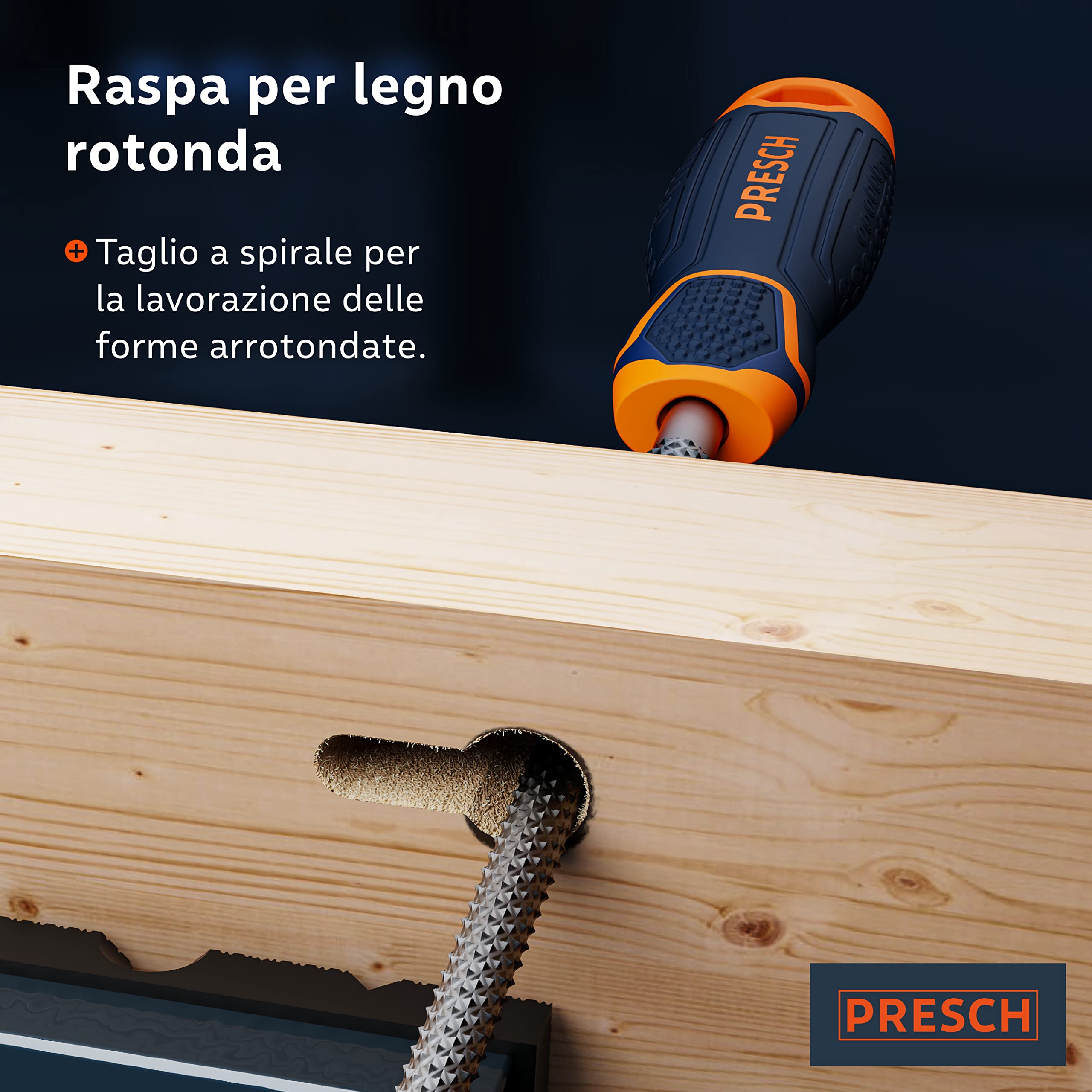 Set di raspe per legno Presch 3 pezzi incl. borsa - Set di raspe per legno di alta qualità comprendente raspa piatta, mezza raspa rotonda e raspa rotonda.