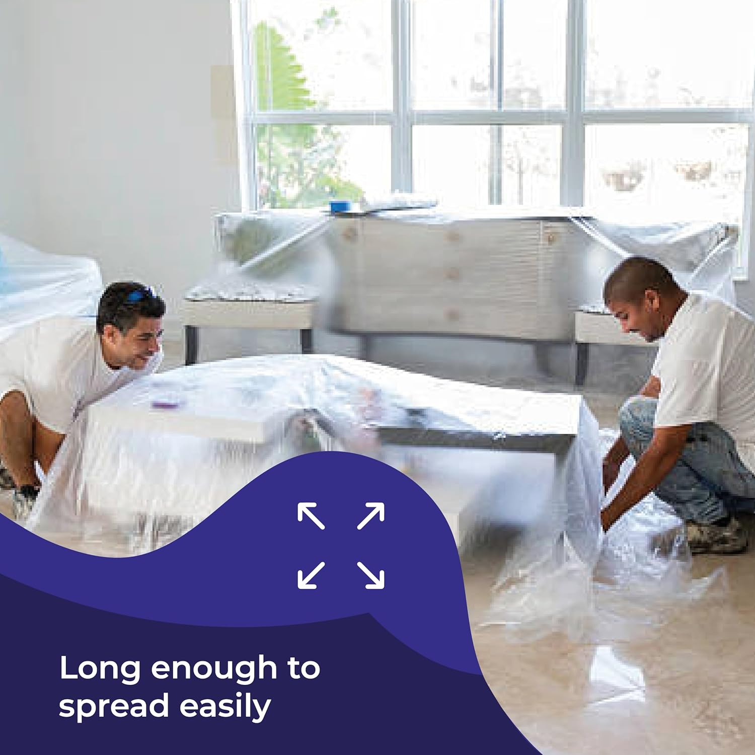 (5 Pack - 0.6 Mil) 9x12 Ft Drop Cloth for Painting, Clear Sheeting, Non-Slip & Waterproof Painters Tarp, Ideal Floor Protector & Furniture Covering, Plastic Sheets Dust Cover