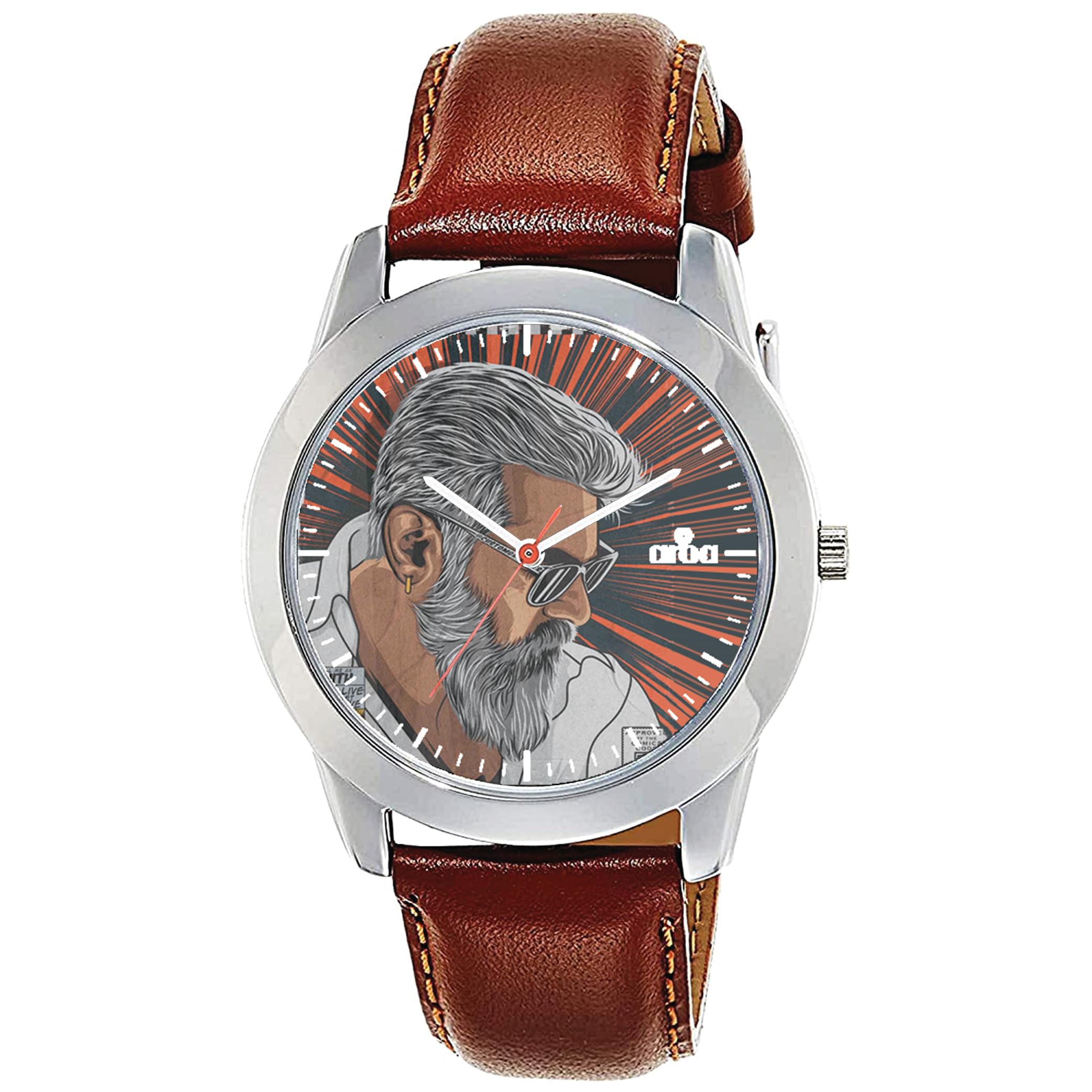 AROA Watch for Men with Tamil Cinema Series : Thala Ajith with White Beard Model :876 in Steel Metal Type Brown Strap Analog Watch Red Dial for Men Stylish Watch for Boys (B0CCY5TKGZ) Amazon Price History, Amazon Price Tracker