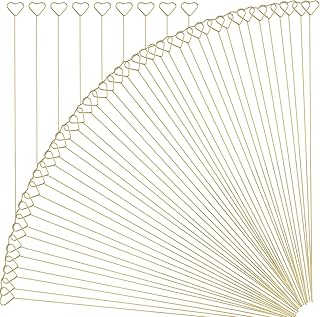 40Pcs Floral Picks Card Holder, Gift Card Holder Sticks for Bouquets, Wedding Centerpieces, Photo Holders Pick Sticks,Card Holder for Flower Arrangement, Picture Holders for Centerpieces(Heart)