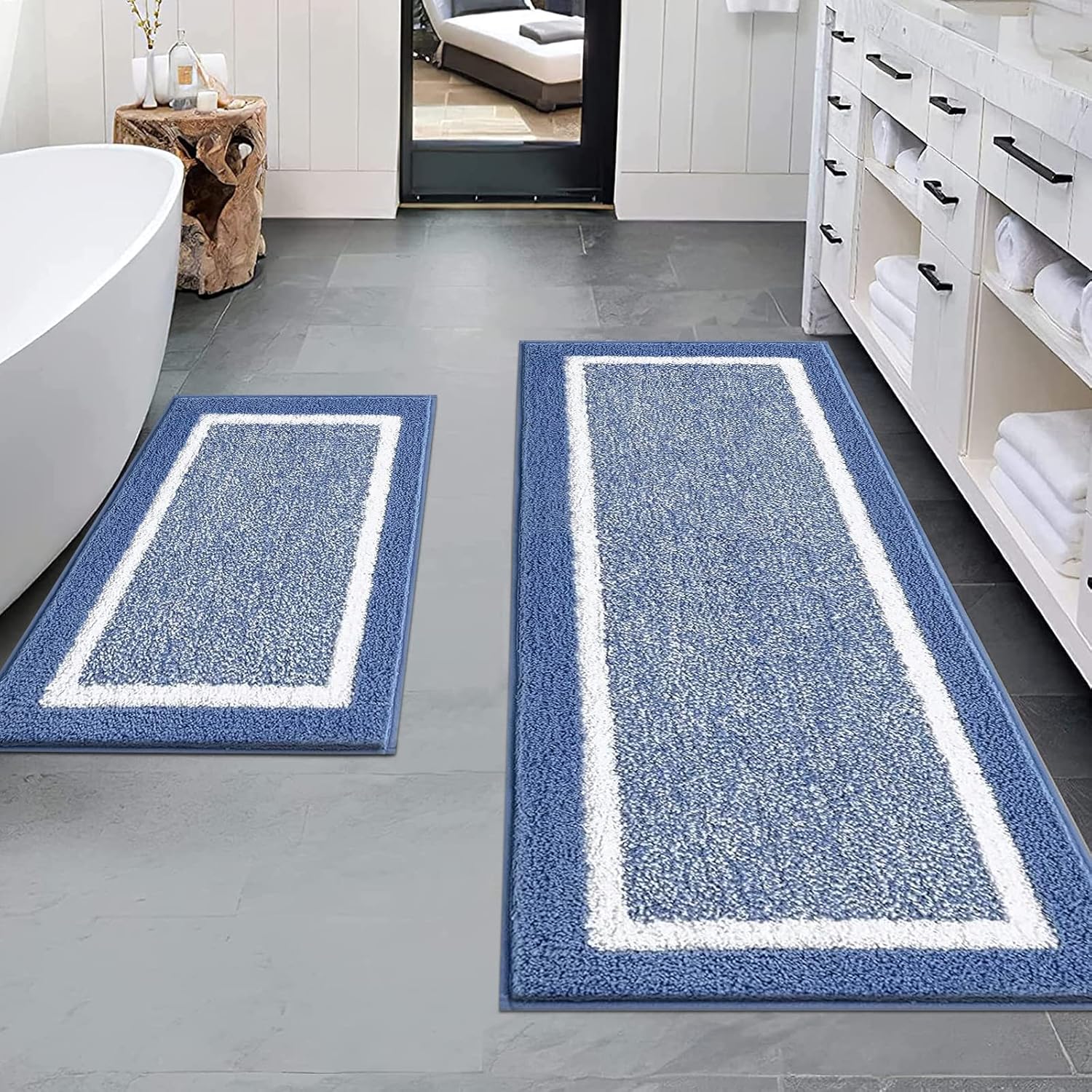 Pauwer Bathroom Rugs Sets 2 Piece, Non Slip Bath Mats for Bathroom, Absorbent Bath Rugs Floor Mat, Machine Washable Shower Rugs for Bathroom Floor, Tub and Shower : Home & Kitchen
