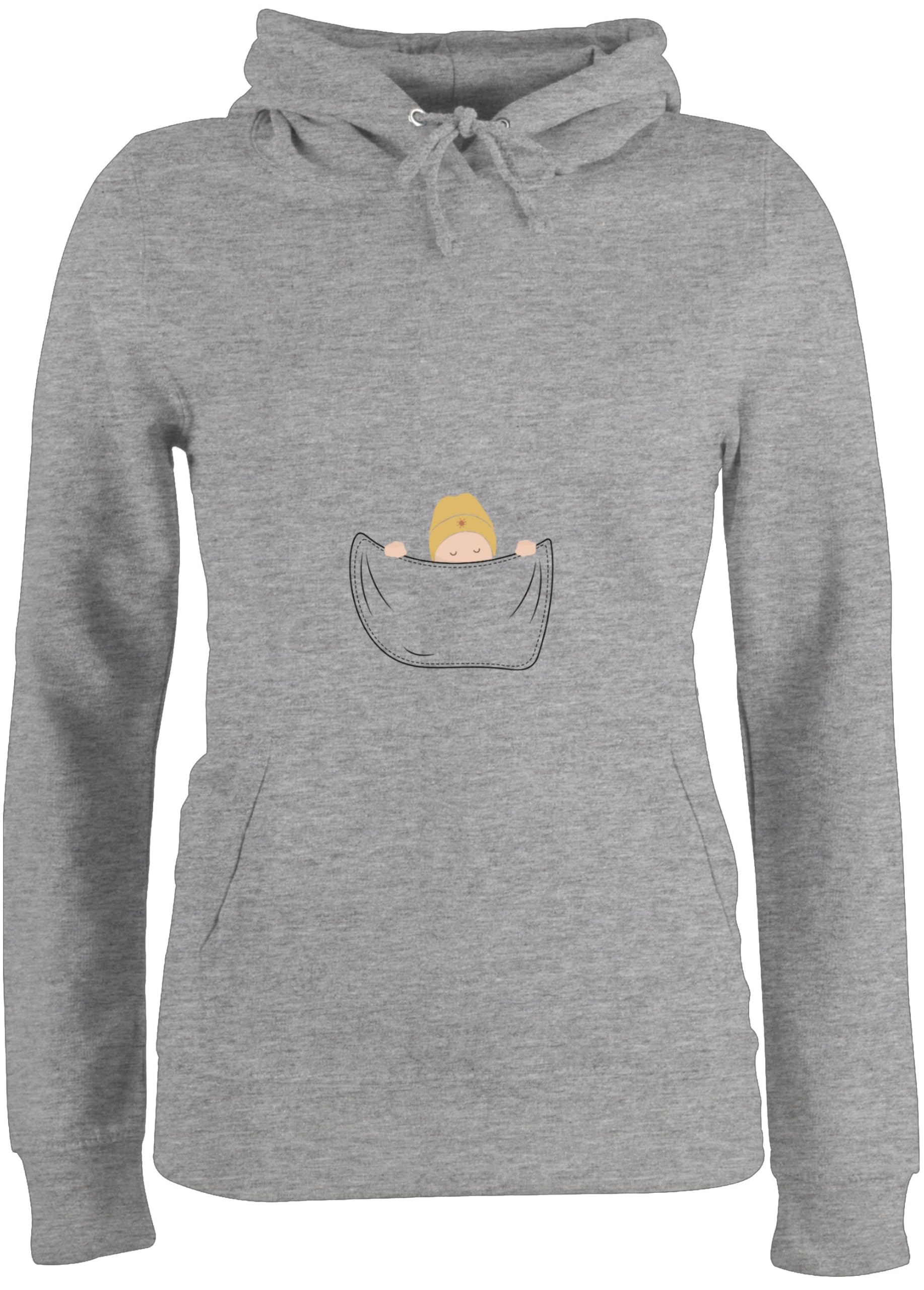 Shirtracer - Pullover Damen Hoodie Frauen - Schwangerschaft Kleidung Geschenk - Baby - Bauch Tasche - Junge - Heller Hauttyp