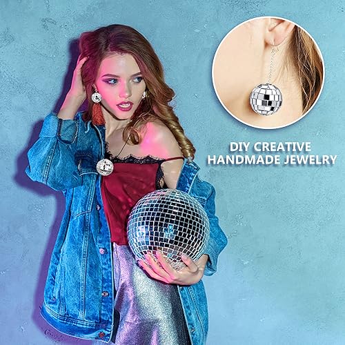 Vista 16 de 45 PCS 0.78Inch 1.18Inch Disco Ball Cake Decoration Ornaments Reflective Mirror Ball Cake Decoration 70s Disco Themed Party Decoration for Christmas