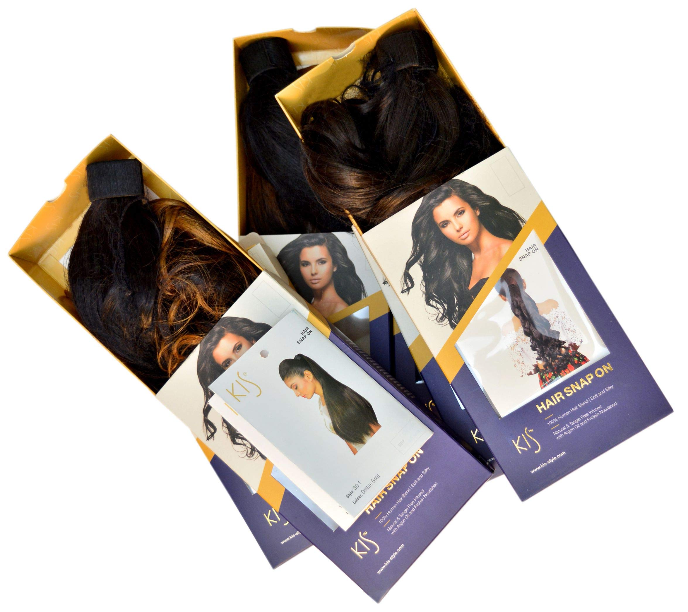 KIS Beautiful Snapon Ponytail Hair Extension (2 in 1) Human Hair Blend Salon-Quality Voluminous Luxurious Customizable Tangle Free Natural Hair (20 Inch Length So5 Natural Brown Color) 4