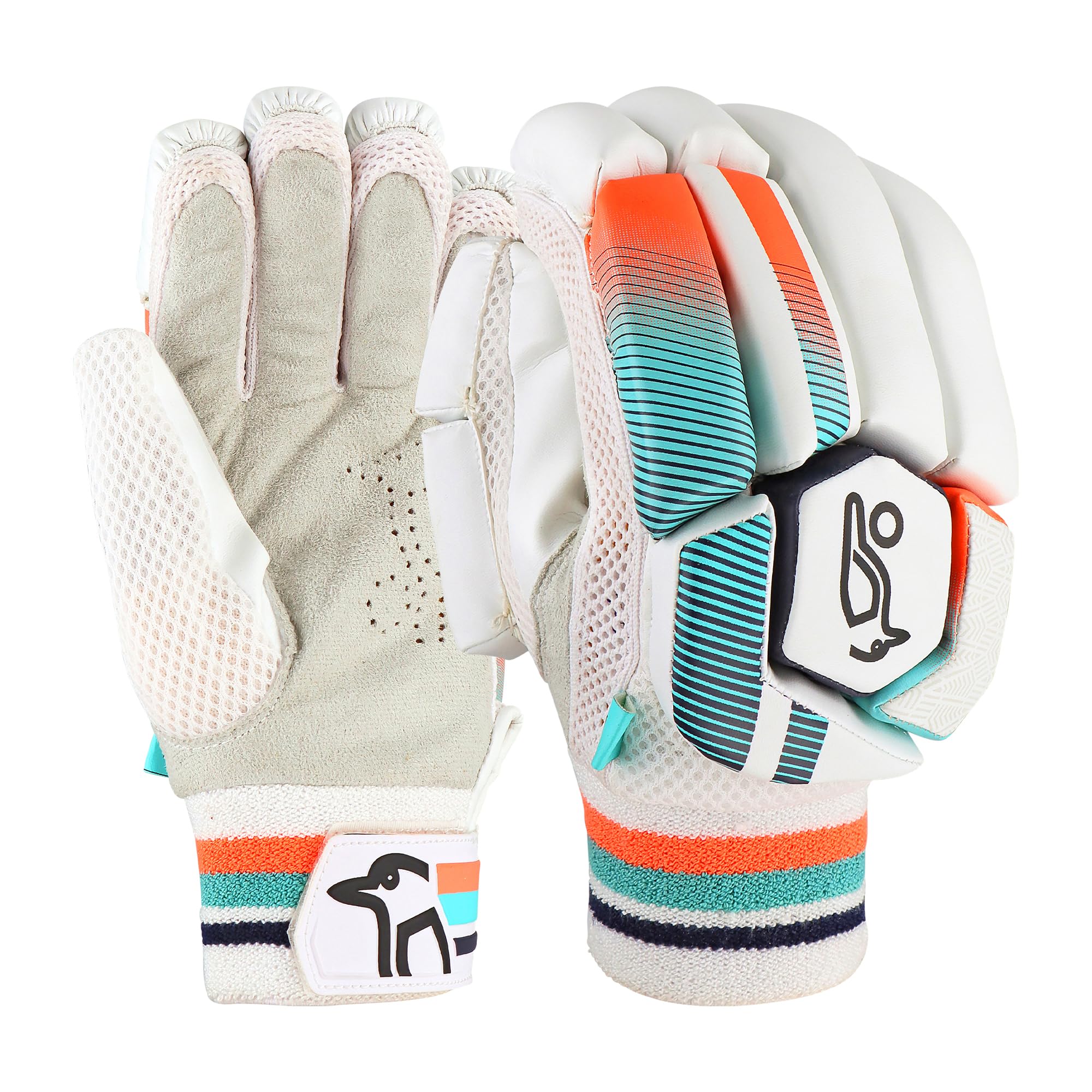Kookaburra Aura 5.1 Batting Gloves Size Junior Right Hand, Coral/Blue