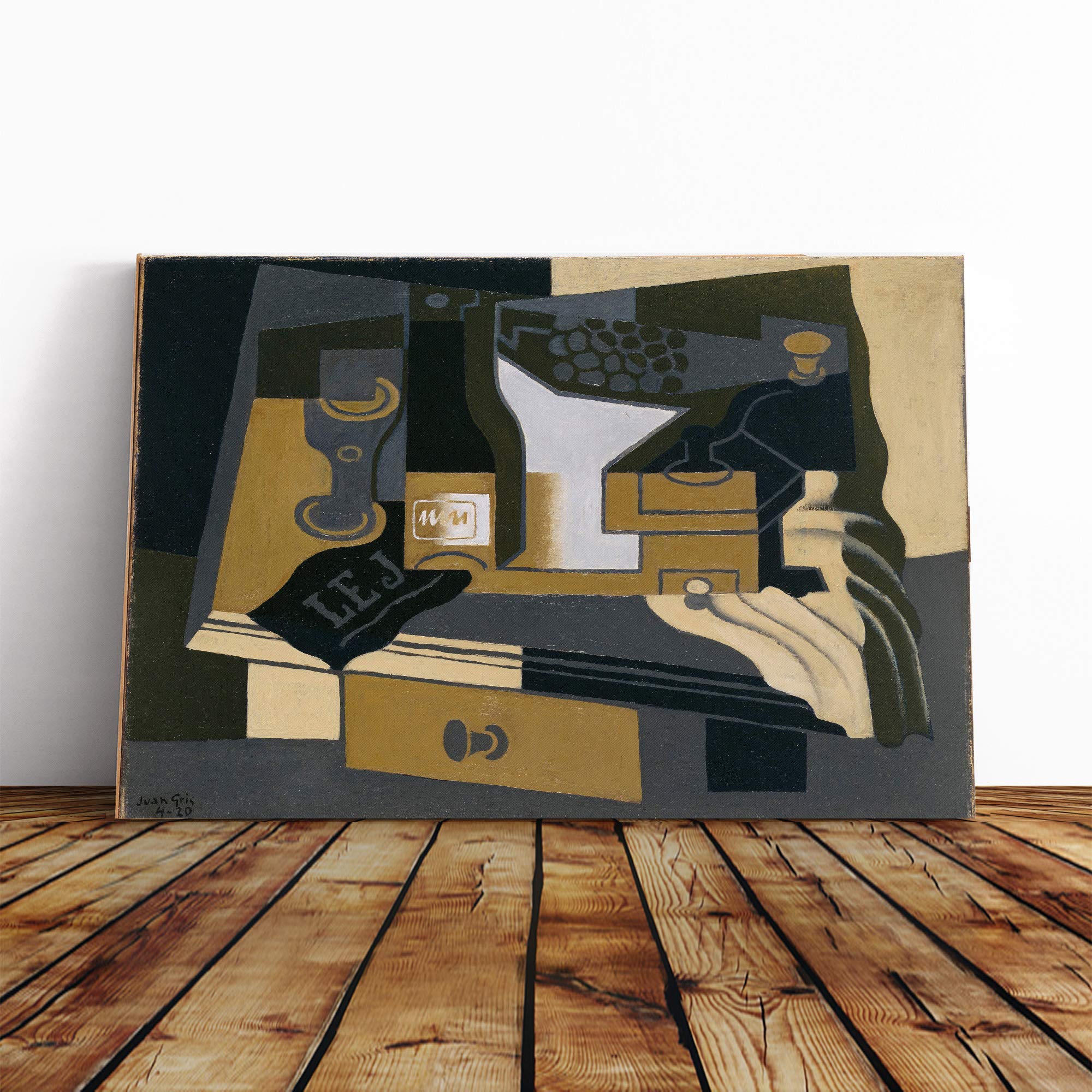 Juan Gris The Moulin Cafe Canvas Print | Gallery Wrapped 30mm Frame Wall Art | 24x16 inches | Ready to Hang | Modern Picture | Living Room Bedroom Lounge Office