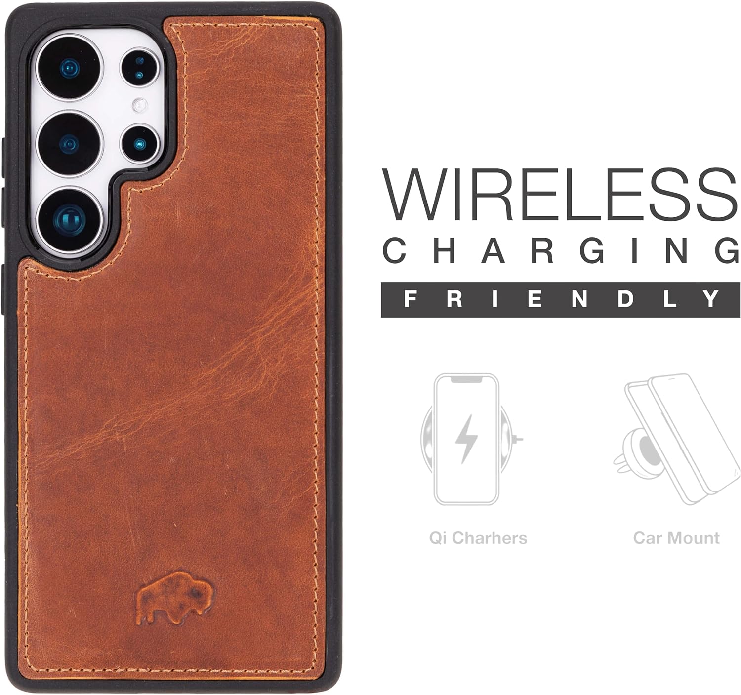 BLACKBROOK Leather Case for Samsung S25 Ultra, Wireless Charging Ready, Full Grain Leather Case for Samsung S25 Ultra - Easy Access, Slim Fit, Soft - York Protective Phone Case