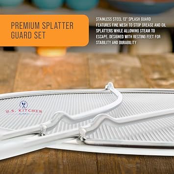 U.S. Kitchen Supply Stainless Steel Splatter Guard 13 Fine Mesh Cover