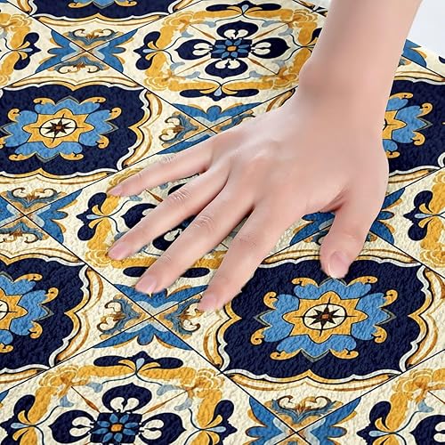 Miniatura 47 de Erosebridal Tapete de baño oriental vintage, Art Deco floral para puerta de entrada, tapete de baño tribal bohemio, tapete de baño tradicional