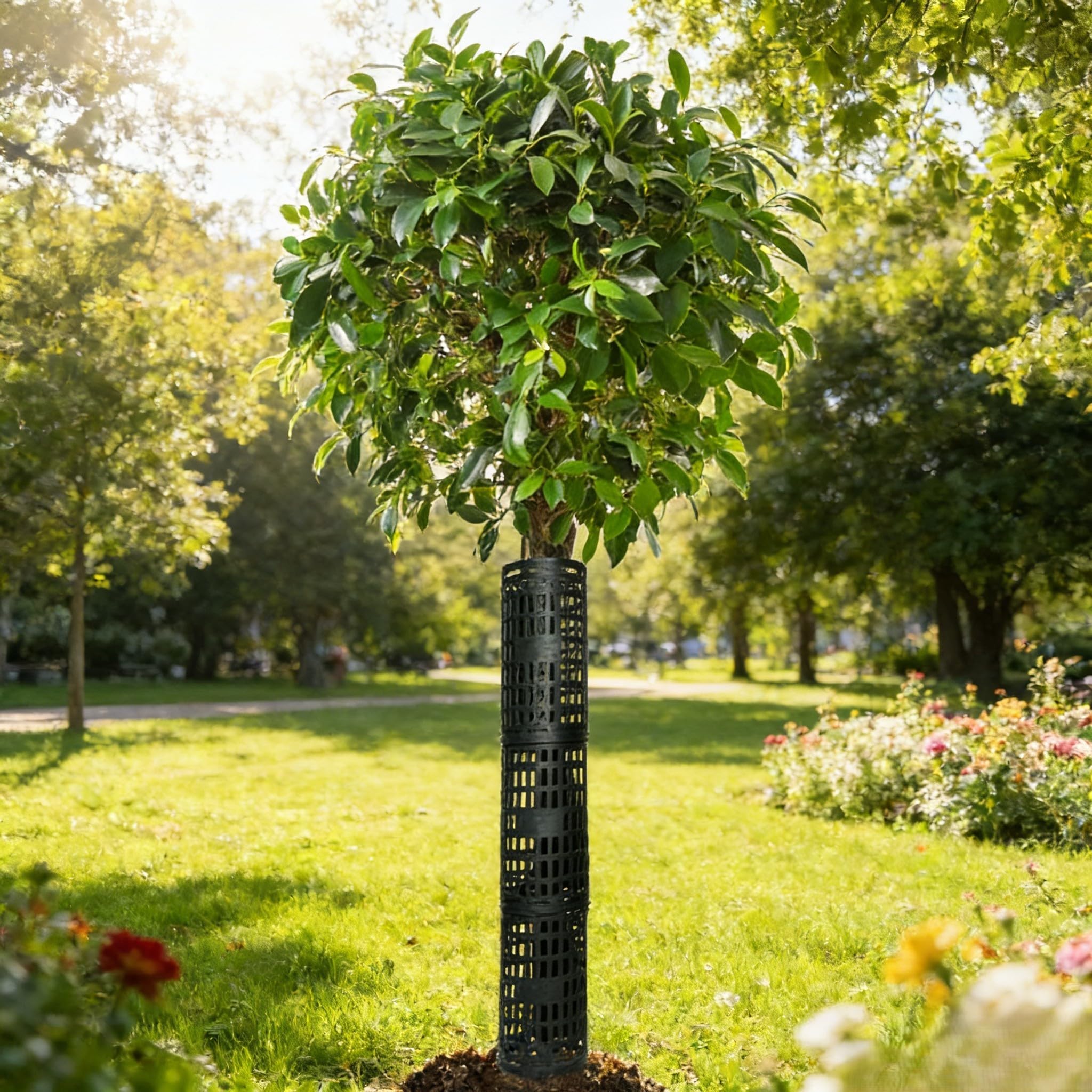 10 protezioni per tronco d'albero con chiodi a forma di U e kit di filo per fissaggio a terra su alberi, fiori, verdure e pali (verde)