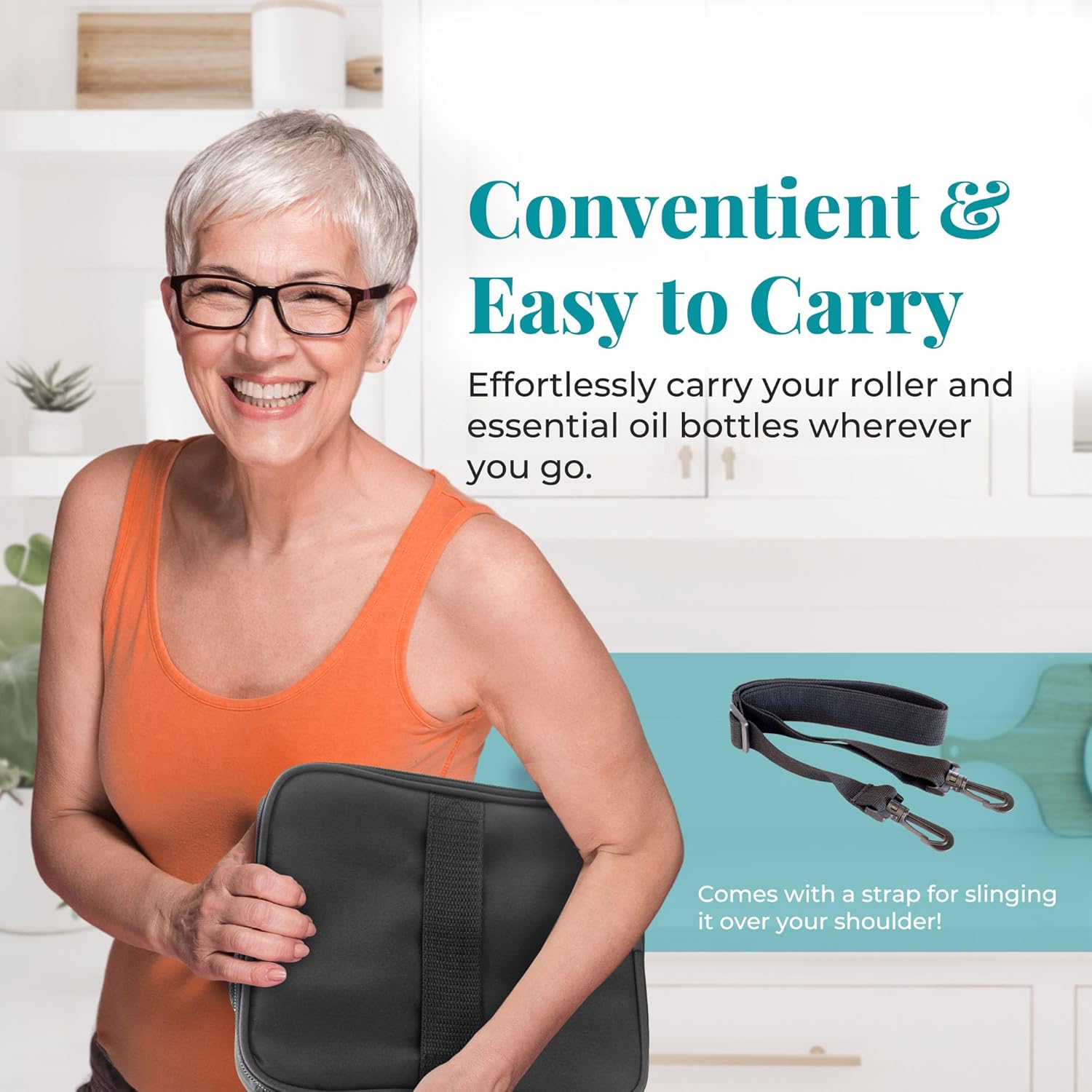 Your Oil Tools Versatile Essential Oil Storage Carrying Case- Holds 42 Bottles for 5ml, 10 ml, 15ml, 20ml and 100ml- Essential Oil Travel Case Storage Bag with Handle and Shoulder Straps – Black