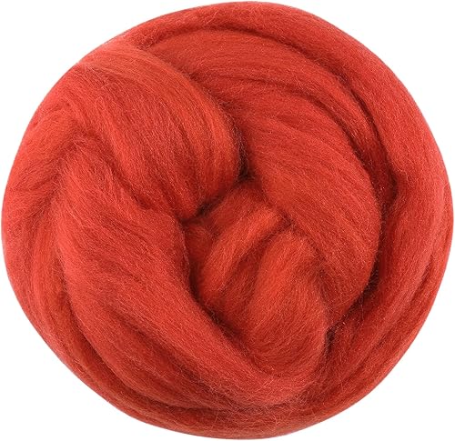 Vista 106 de 3.53 oz lana Roving, suministros de fieltro de lana, lana pura, hilo grueso, hilado de lana giratoria para fieltro de aguja, fieltro húmedo, Blanco