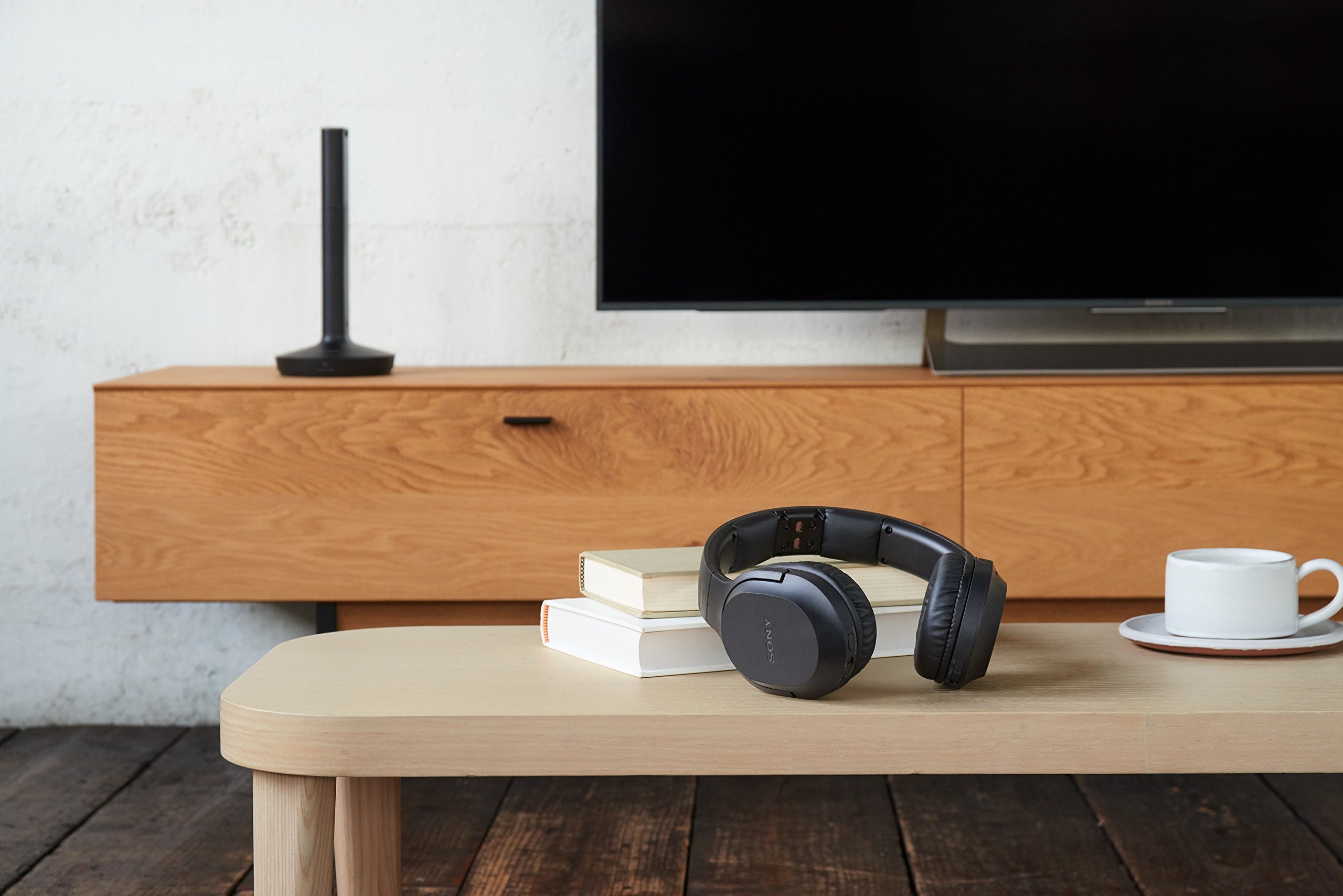 Sony MDR-RF895RK - Cuffie TV wireless over-ear con riduzione del rumore, Base di ricarica, Portata 100 metri, Batteria fino a 20 ore, Nero