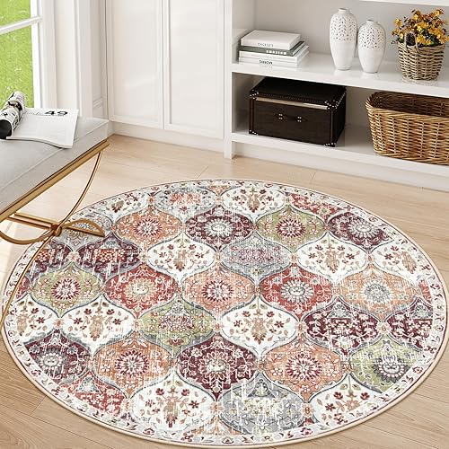 Miniatura 228 de Lahome - Alfombra marroquí antideslizante y lavable, pequeña alfombra oriental para dormitorio, cocina, entrada, baño, entrada, 61 x 91 cm, crema