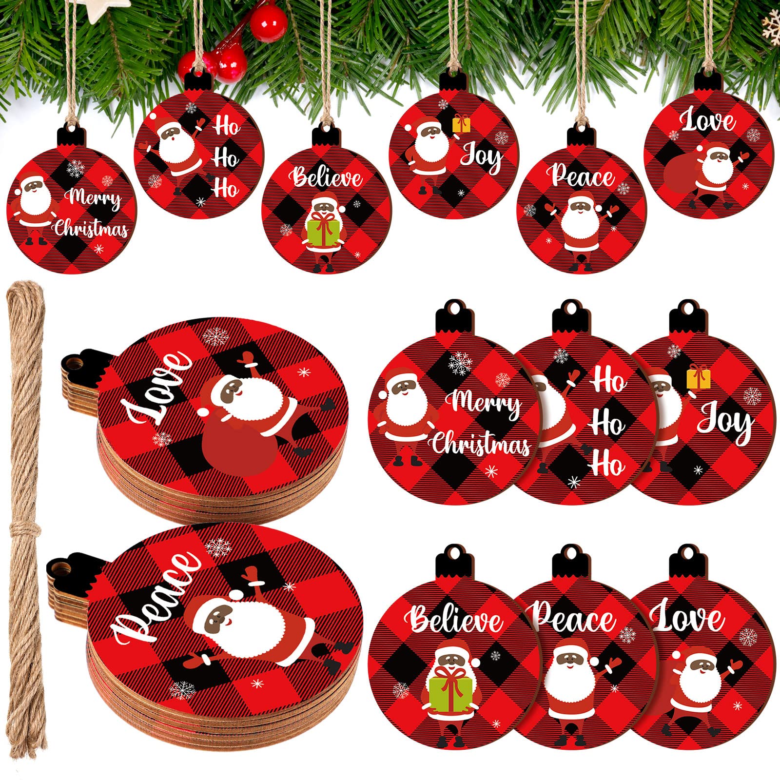 Black santa claus christmas tree ornaments Clearance